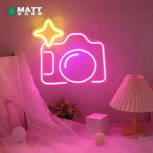 Matt benutzer definierte Foto unter Leucht reklame Kamera LED-Licht personal isierte Fotograf Name Fotografie Studio Ins Logo Wand kunst Dekor