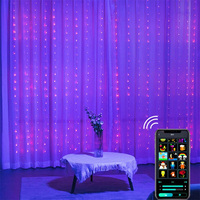 Guirlandes lumineuses LED intelligentes pour rideaux, contrôle par application musicale, DIY, 2x2m, 400 LED, étanches IP65, pour décoration de sapin de Noël, décoration extérieure, lumières féériques
