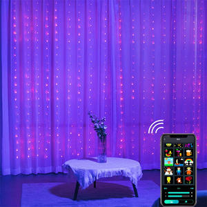 Умные светодиодные гирлянды-шторы с управлением через приложение, музыкальным синхронизированием, DIY, 2x2 м, 400 светодиодов, водонепроницаемые IP65, для украшения рождественской елки и наружного декора, сказочные огни - Product Image 4