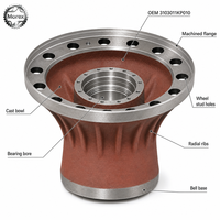 Ensemble de moyeu de roue avant Pengxiang OEM 3103011KP010 en acier moulé pour pièces de rechange de camions miniers lourds