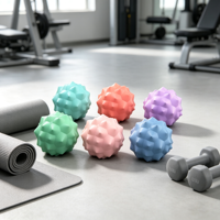 Ballon de yoga en gel de silicone BSW, relaxation musculaire, massage par acupression en forme de hockey, exercice de fitness, ballon en forme d'arachide, 6,5 cm