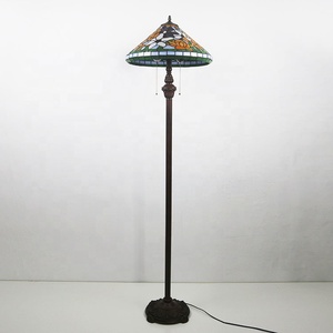 Lampadaire en verre teinté LongHuiJing avec verre Tiffany en finition bronze Valiant - Product Image 4