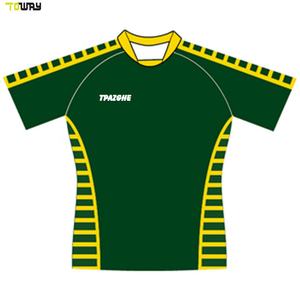 Camiseta de Rugby Sublimada al por Mayor Verde y Amarilla - Product Image 5