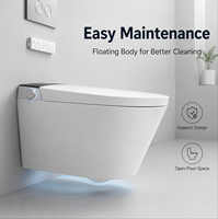WC intelligent mural OEM avec réservoir encastré, télécommande, lavage à l'eau chaude et séchage à l'air