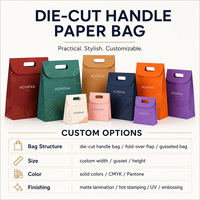 Maßgefertigte Schwarze Faltbare Papier-Geschenktüte mit Gestanztem Griff Gold-Logo Luxus Einzelhandelsverpackungstasche HONPAK