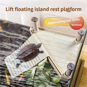 Plateforme de bain pour <span class=keywords><strong>tortues</strong></span> en plastique durable de qualité supérieure, avec ventouse, échelle d'escalade, niveau d'eau élevé, quai de <span class=keywords><strong>repos</strong></span> pour les eaux profondes, naturel - Product Image 3