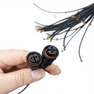 M12 2핀 암 커넥터, 구리 코어, 60cm 케이블, 푸시풀 타입, 300V 18AWG, IP68 방수, LED 조명용 - Product Image 1