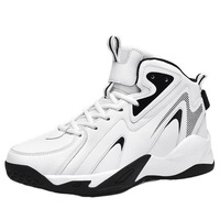 Chaussures de basketball montantes Gleibo pour hommes, tige en microfibre, semelle extérieure en caoutchouc, antidérapantes, respirantes, légères, à lacets, design sportif