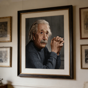 Peinture à l'huile de haute qualité, réalisée à la main sur céramique, portrait d'<span class=keywords><strong>Albert</strong></span> <span class=keywords><strong>Einstein</strong></span>, art mural pour salon, décoration intérieure - Product Image 3