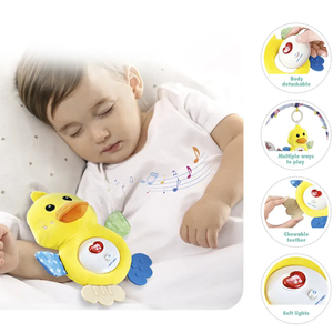 Новая Успокаивающая игрушка мультяшная кукла-утка электрическая музыкальная Успокаивающая игрушка для сна для новорожденных - Product Image 3