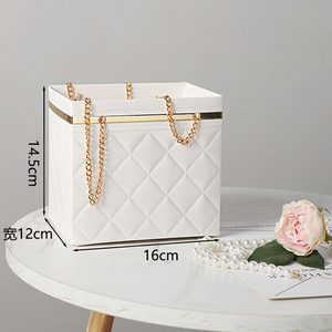 Scatola Quadrata per Fiori di San Valentino Personalizzata all'Ingrosso con Manico in Metallo, Scatola Pieghevole per Bouquet di Marca Famosa - Product Image 3