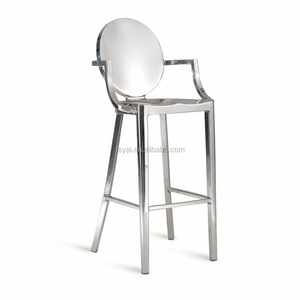 Muebles de exterior comerciales Pulido Comedor <span class=keywords><strong>Restaurante</strong></span> Bar Silla Diseño único Acero inoxidable Metal Silla de jardín moderna - Product Image 1
