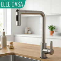 Robinet de cuisine et de salle de bain moderne ELLECASA à 3 modes avec douchette extractible en acier inoxydable 304, rotation à 360 degrés, installation facile