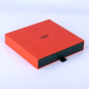 Custom luxury orange sliding small cd dvd paper packaging boxes necklace package jewelry box