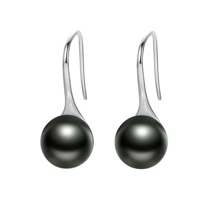 Orecchini <span class=keywords><strong>di</strong></span> perle in argento Sterling 925 classici da donna gioielli rotondi imitazione 925 <span class=keywords><strong>perla</strong></span> orecchini pendenti in argento Sterling - Product Image 1