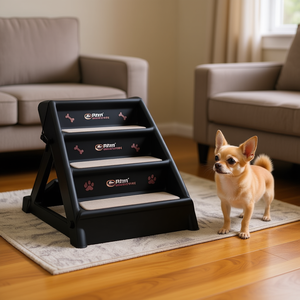 Escaleras Plegables para Perros Rhm de Polipropileno Negro, Escalera Interior de 3 Peldaños para Perros Pequeños - Product Image 2