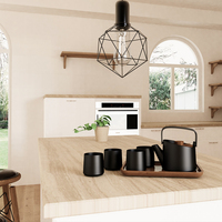 DHPO théière en céramique à haute cuisson de Style minimalisme scandinave 304 infuseur en acier inoxydable poignée en Nylon service à thé en porcelaine