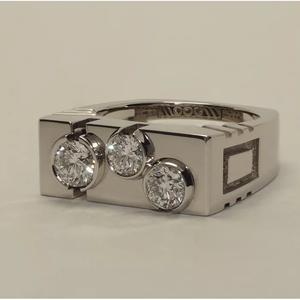 F587 Men's <b>Tungsten</b> Diamond <b>Ring</b> Round Brilliant Cut Natural G Color Hiphop Engagement Style Jewelry - Product Image 3