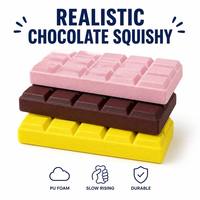 Jouets Squishy en Mousse PU en Forme de Barre de Chocolat Réaliste à Remontée Lente, Jouet Anti-Stress, Nouveauté en Forme d'Aliment, Cadeau pour Enfants, Vente en Gros, OEM