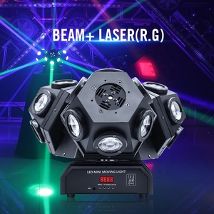 Đèn sân khấu di động ba đầu 18 bóng đèn Creep, thiết bị chiếu sáng sân khấu KTV Disco, đèn LED DJ, đèn laser - Product Image 1
