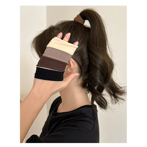 Elastici per capelli larghi e spessi alla moda da donna, elastici per capelli tinta unita senza cuciture, fasce per capelli basic, fermacoda alto - Product Image 5