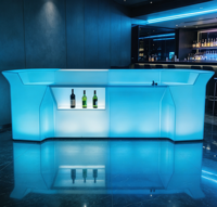 Comptoir de bar moderne à LED, mobilier de bar en plastique avec éclairage LED pour bar à domicile et fêtes