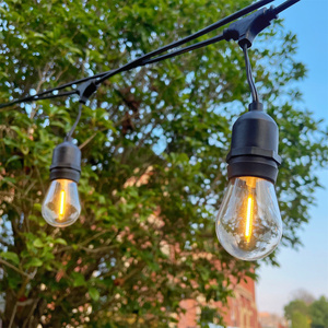 Cadena de luz de ahorro de energía impermeable para exteriores S14 bombillas <span class=keywords><strong>LED</strong></span> transparentes festón Camping Navidad OutdoorHeavy Duty <span class=keywords><strong>Light</strong></span> String - Product Image 4