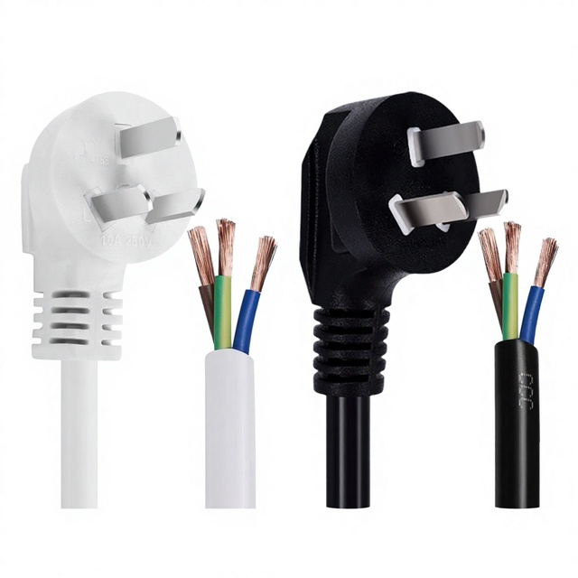 National Standard 3-Core Pure Copper Power Cable 1.5/2.5/4mm² High Power 10A/16A Industrial Plug Bare Tail Custom Length