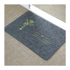 Graceline Factory Price Dustproof Antislip Embroidery Velour Door Mat