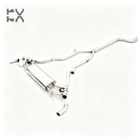 Système d'échappement sport modifié pour voitures de course, en acier inoxydable poli miroir de 1,5 mm, pour X3/X3M/X4M/X6M/X7/XM, style racing, 3 sorties