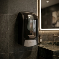 Distributeur de savon liquide mural noir de 1000 ml Smarlean, distributeur de savon moussant manuel commercial pour hôtel