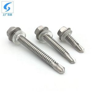 Vis autoperceuse à tête hexagonale en acier inoxydable 316 avec rondelle, vis à queue de pie, DIN7504K, classe métrique, Shanghai et Guangzhou - Product Image 1