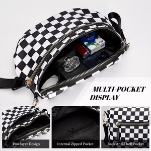 2025 New Chic Shell Crossbody Túi Công Suất Lớn Oxford Nylon Giản Dị Đa Năng Womens Sọc Da Báo Vai Túi - Product Image 3