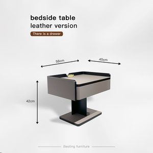 2024 Art <strong>Deco</strong> Design Luxury Bedroom Nightstand 1 Drawer Wooden <strong>Bedside</strong> <strong>Table</strong> Multi-Purpose Apartment Furniture - Product Image 5