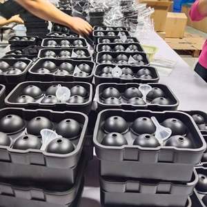 Customized Summer Commercial Eco-Friendly Silicone Rubber Ice Cube Grinding Tool Food Grade Milk <b>Tea</b> Ice Grid Lid Ice Ball Mold - Product Image 6