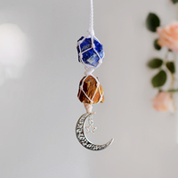 Pendentif de voiture en cristal d'améthyste naturelle brute fait main, ornement pour rétroviseur, pierre de guérison
