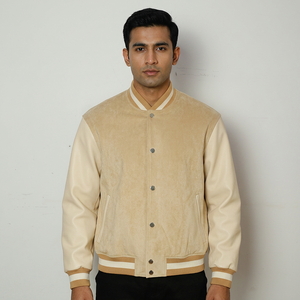 Veste de baseball vintage personnalisée pour homme, style universitaire, avec patch brodé en chenille sur toile, style décontracté - Product Image 1