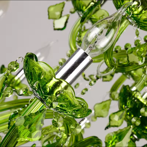 Lustre en cristal de verre moderne Offre Spéciale Suspension de luxe de couleur verte pour chambre d'hôtel - Product Image 4