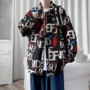 Camisa Unisex de Manga Larga, Holgada y Versátil, con Estampado de Grafiti Juvenil, Estilo Casual, para Otoño, Dropshipping, One Piece - Product Image 2