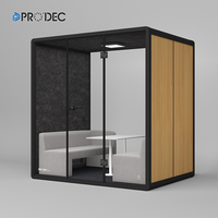 Cabine de bureau insonorisée pour 4 personnes, étanche, intérieure, acoustique, silencieuse, cabine de réunion