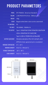 Mini Cargador de Pared USB de 45 W Tipo C PD, Juego Completo para Samsung iPhone, Cargador Rápido Gan de 45 W USB-C PD 3.1 QC PPS - Product Image 4