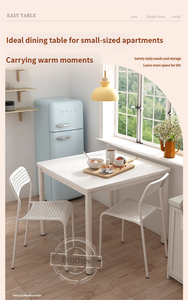 Küçük Alan Yemek Masası: Ev, Kiralık Daire, Restoran ve Fast Food Kullanımı için Kare/Dikdörtgen Kompakt Masa - Product Image 6