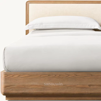 Meubles de chambre à coucher intérieurs de villa au design moderne, ambiance de luxe haut de gamme, lit pour chambre d'hôtel ou d'appartement cinq étoiles