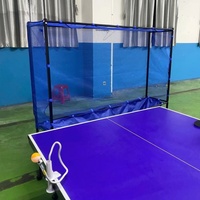 Collecteur de balles de tennis de table mobile 180 cm avec support vertical mobile pour l'entraînement des joueurs multi-balles – Filet de ping-pong professionnel