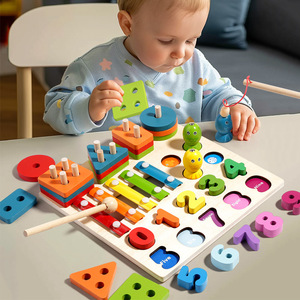 Juego <span class=keywords><strong>de</strong></span> <span class=keywords><strong>Mesa</strong></span> <span class=keywords><strong>de</strong></span> Madera 3D Cuatro en Uno para Reconocimiento <span class=keywords><strong>de</strong></span> Formas y Colores, Rompecabezas Educativo <span class=keywords><strong>de</strong></span> Aprendizaje del Alfabeto y Números para Niños <span class=keywords><strong>de</strong></span> 3 a 6 <span class=keywords><strong>Años</strong></span> - Product Image 2