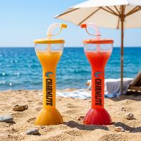 Gobelets en plastique personnalisés avec logo OEM, multi-capacités, élégants, pour festival, slushy, avec pailles, pour bars et fêtes.