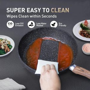 Wholesale OEM Induction Cooker Forged Aluminium <strong>Kitchenware</strong> Best Saucepan Non Stick <strong>Cookware</strong> <strong>Sets</strong> with Wooden Handle - Product Image 4
