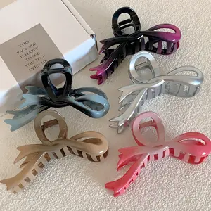 Ribbon bow shaped grab clip resin acrylic shark clip Korean Fashion New Headwear and Hair Accessories for Women