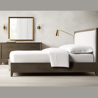 Lit de luxe en bois pour intérieur, ensembles de meubles de chambre à coucher, lit plateforme king size en bois