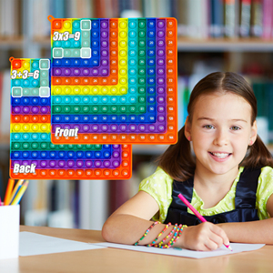 Bán buôn phía trước 12x12 trở lại 12 + 12 nhân Ngoài ra Toán Học trò chơi toán học tập Silicone Pop Fidget Đồ chơi giáo dục - Product Image 3